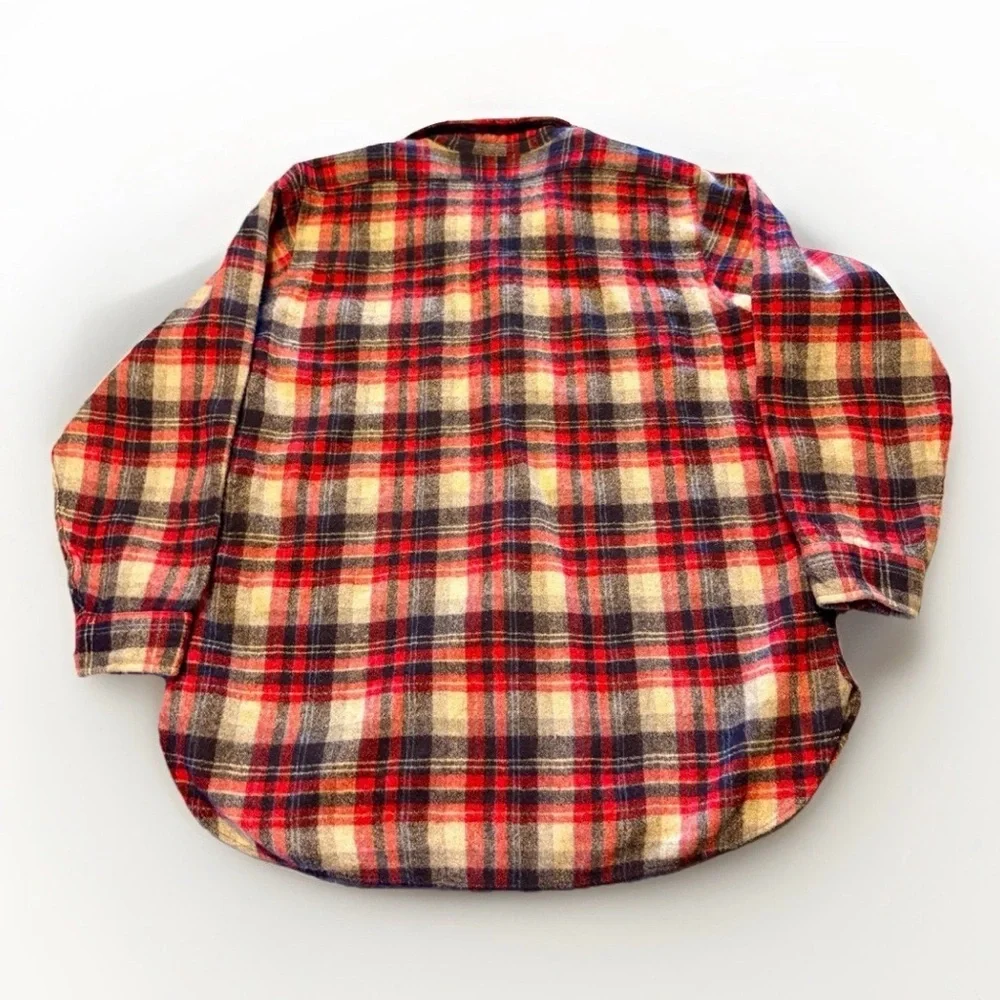 Vintage Pendleton Men’s Shirt XL Red/Blue/Gray Pure Virgin Wool 70s Made‎ In USA